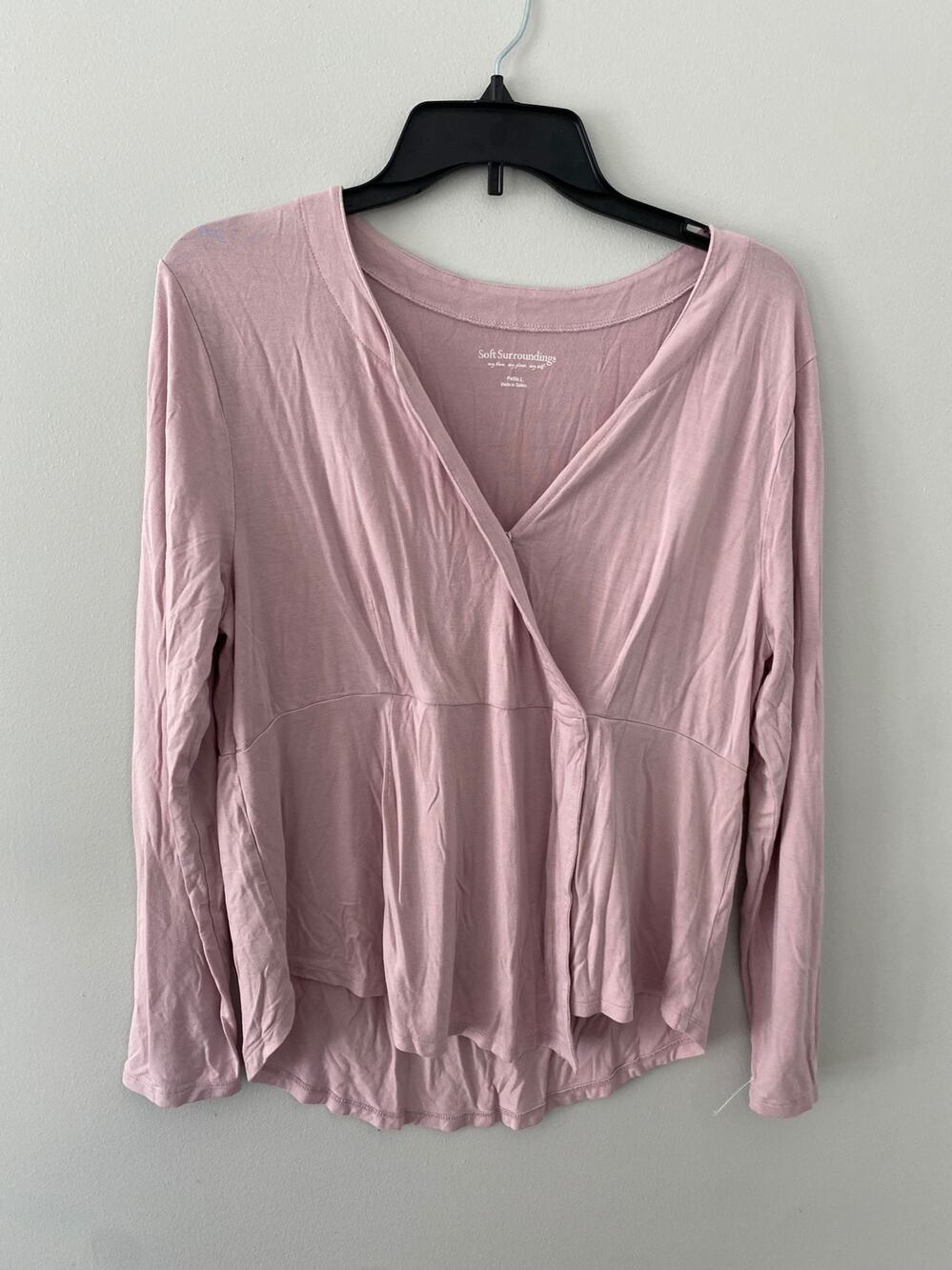 Soft Surroundings Wrap Lavender Purple Shirt Petit Large